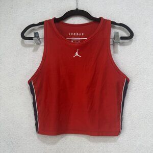 Jordan Tank Top Womens Small Red Tight Fit Athletic Crop Racerback DD2835-657